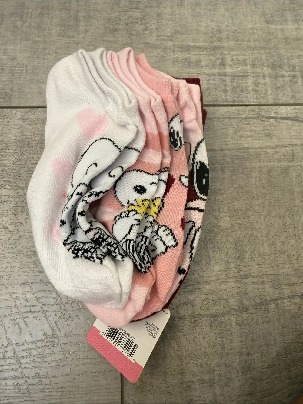 Peanuts Snoopy Valentine’s Day Themed Ankle Socks Set of 5 pairs NWT